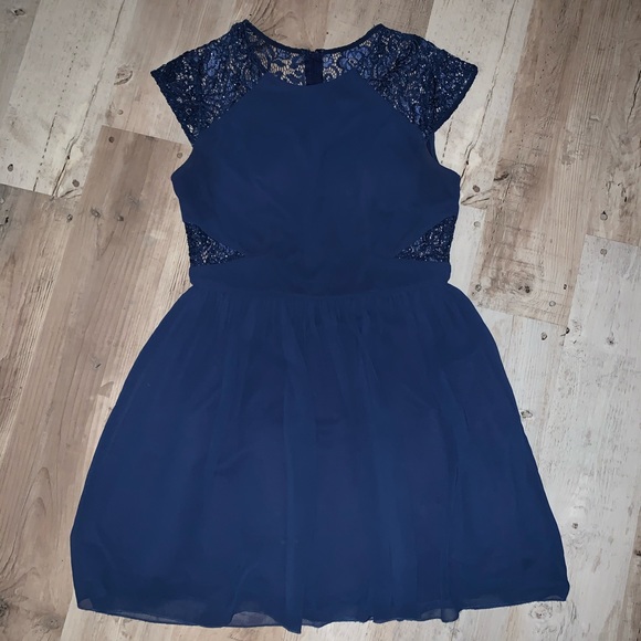 City Studio Dresses & Skirts - Blue Glitter Lace Dress